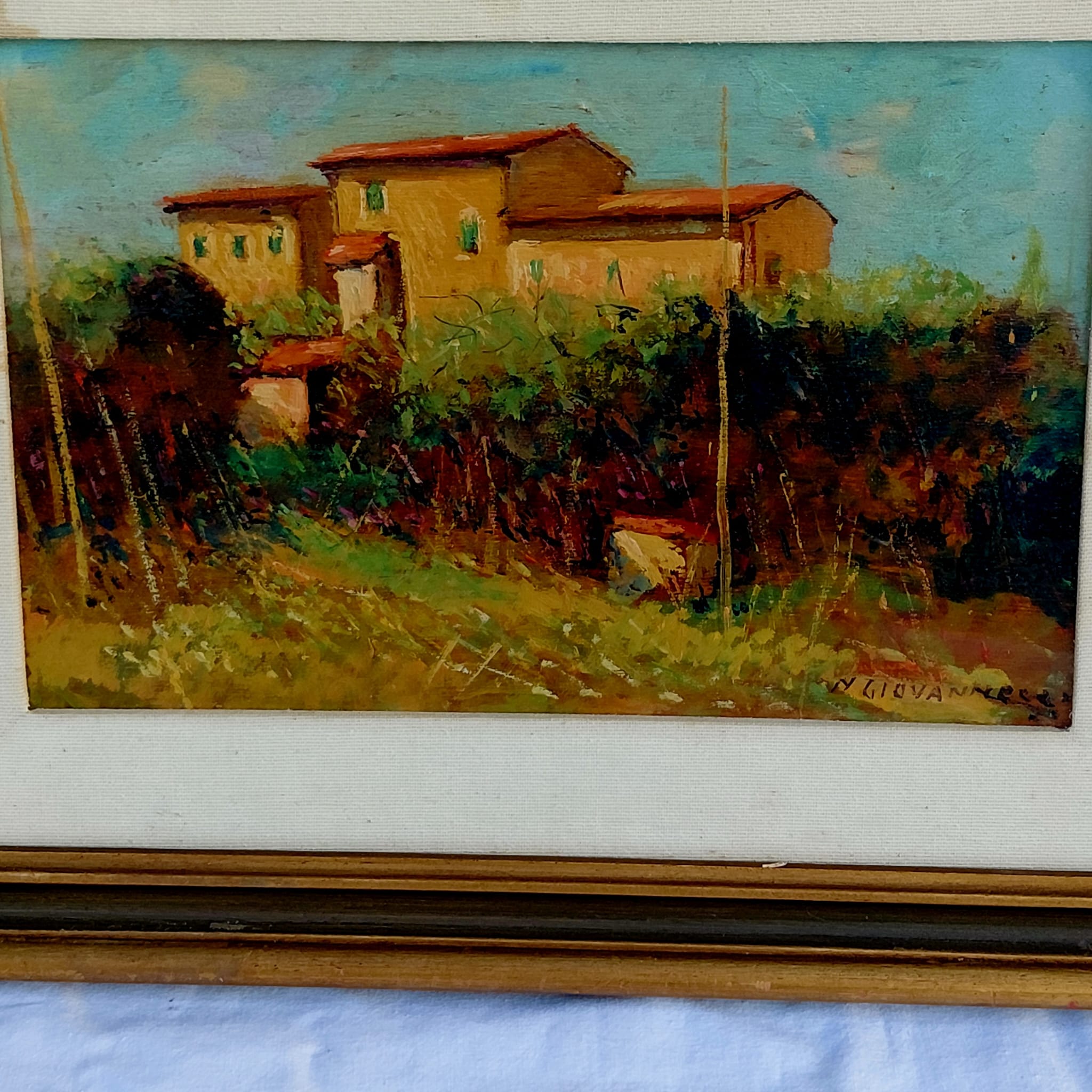 Dipinto Paesaggistico Firmato “M. Giovannesi” – Casolare di Campagna
