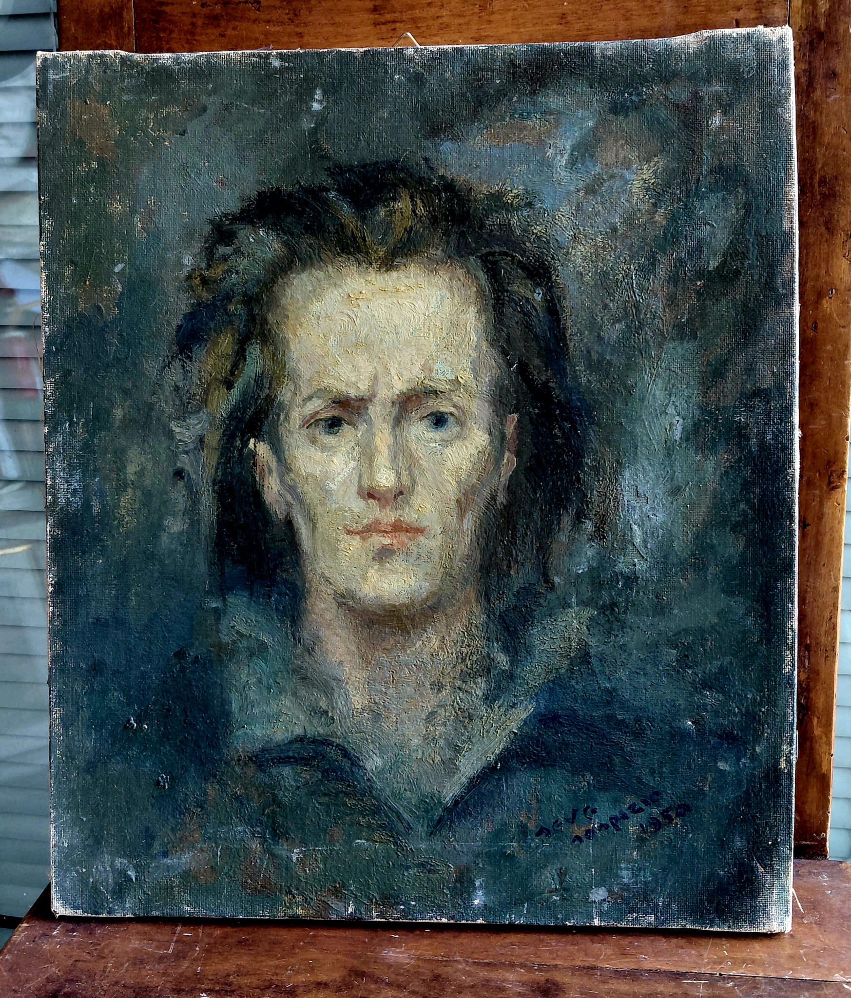 Ritratto Femminile Espressionista – Olio su Tela Firmato e Datato 1980