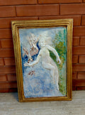 Bassorilievo Artistico “Figura Femminile con Iris” in Cornice Dorata