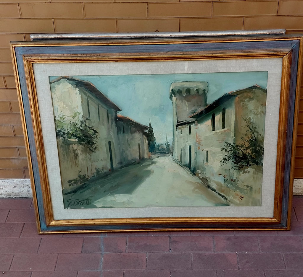 Paesaggio Toscano con Casolari – Dipinto Firmato G. Brutti