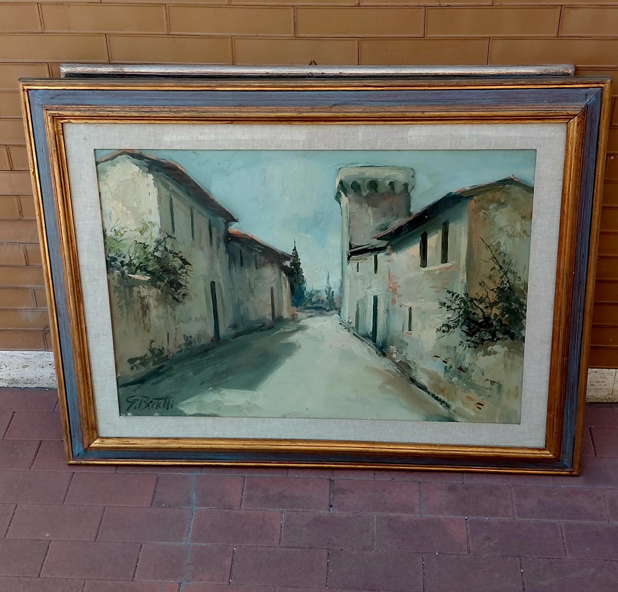 Paesaggio Toscano con Casolari – Dipinto Firmato G. Brutti