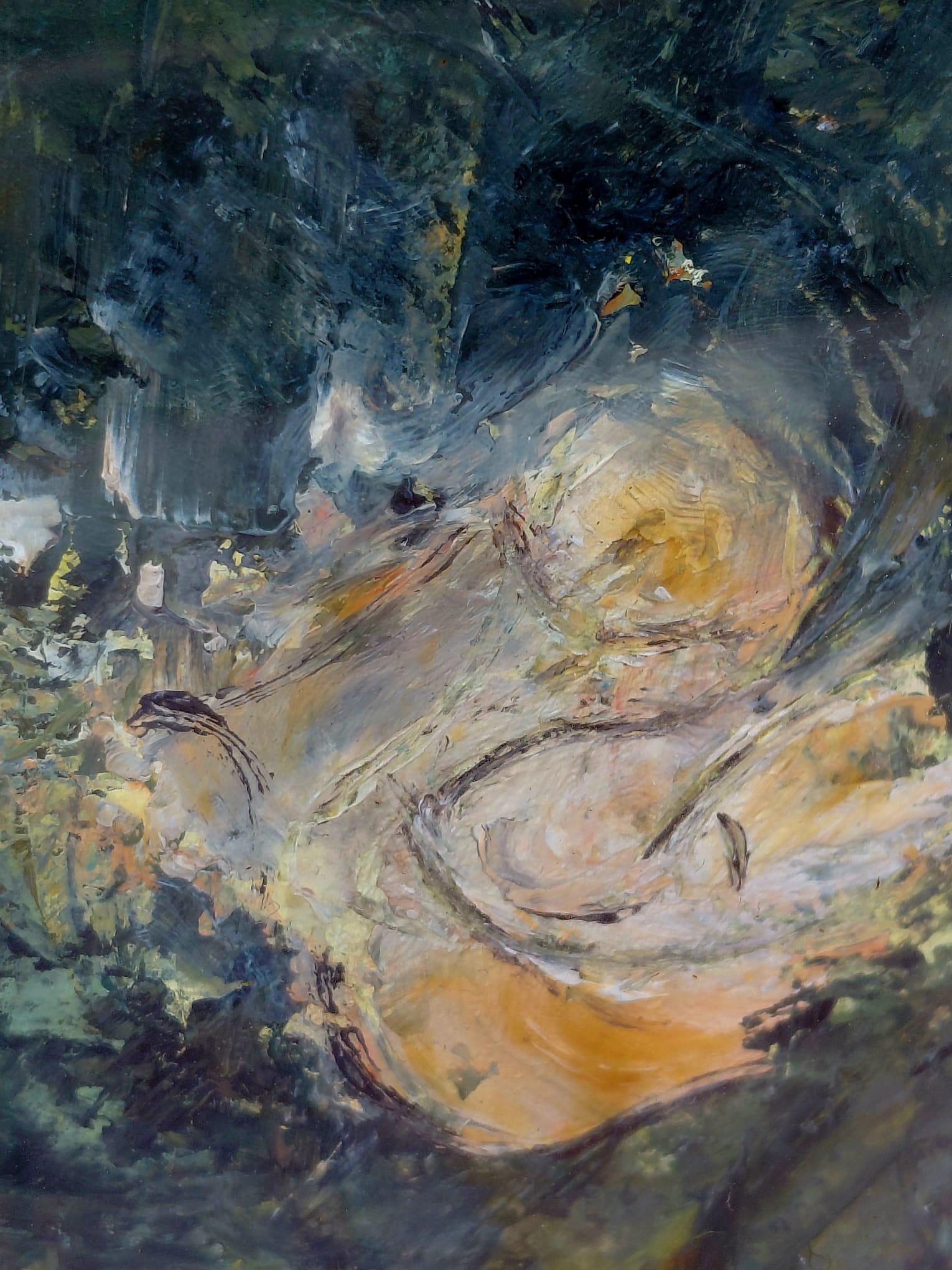 Quadro a olio floreale firmato con cornice