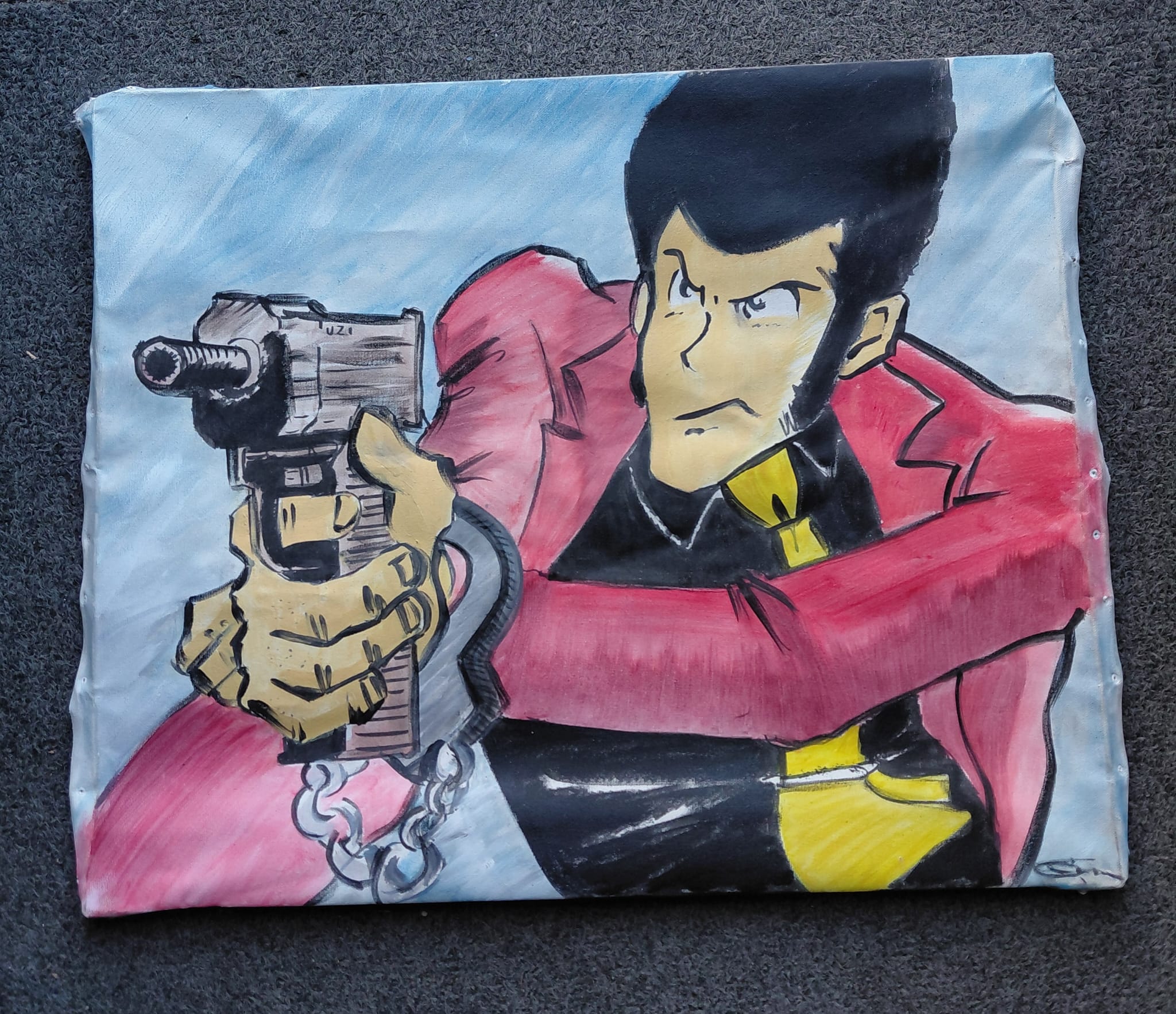 Quadro dipinto a mano di Lupin III
