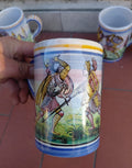 Boccali in ceramica decorata stile medievale