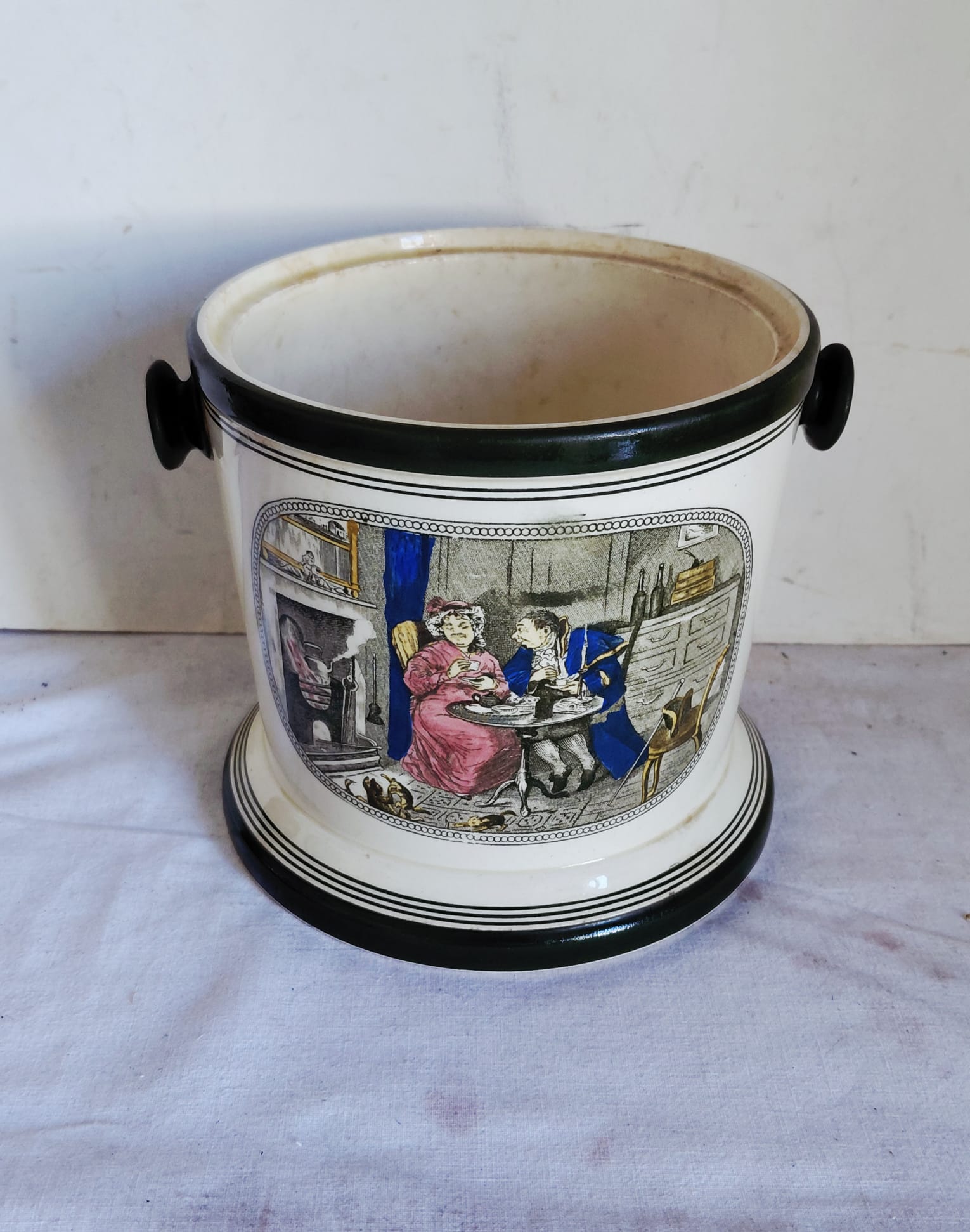 Portaghiaccio vintage in ceramica decorata