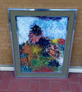 Quadro astratto firmato con cornice