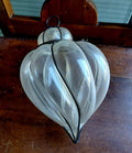 Lampada a sospensione vintage in vetro e metallo